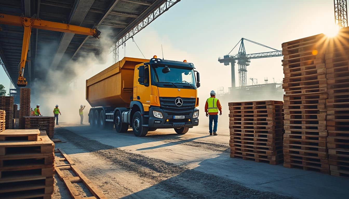 Utilisation des engins de levage pour le chargement en logistique de chantier