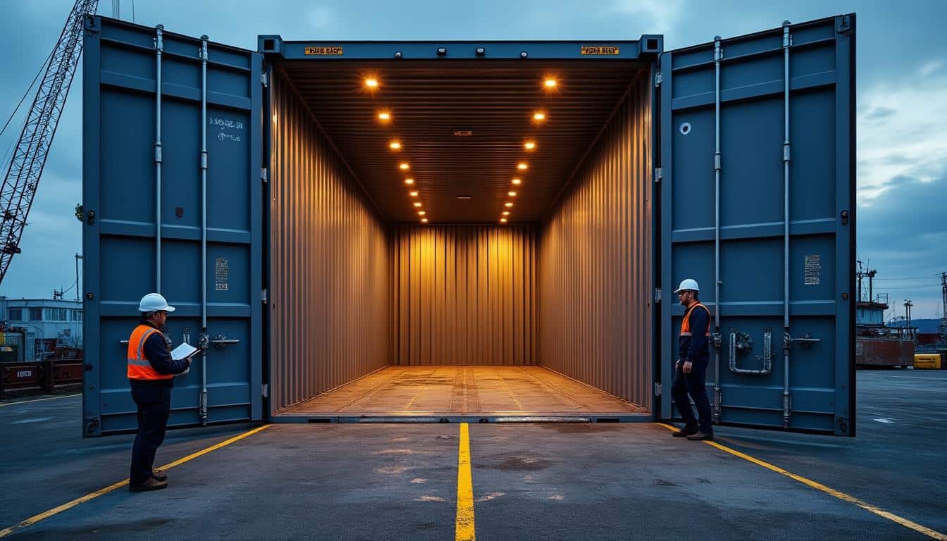 Illustration: Les dimensions intérieures et extérieures précises du conteneur de 40 pieds